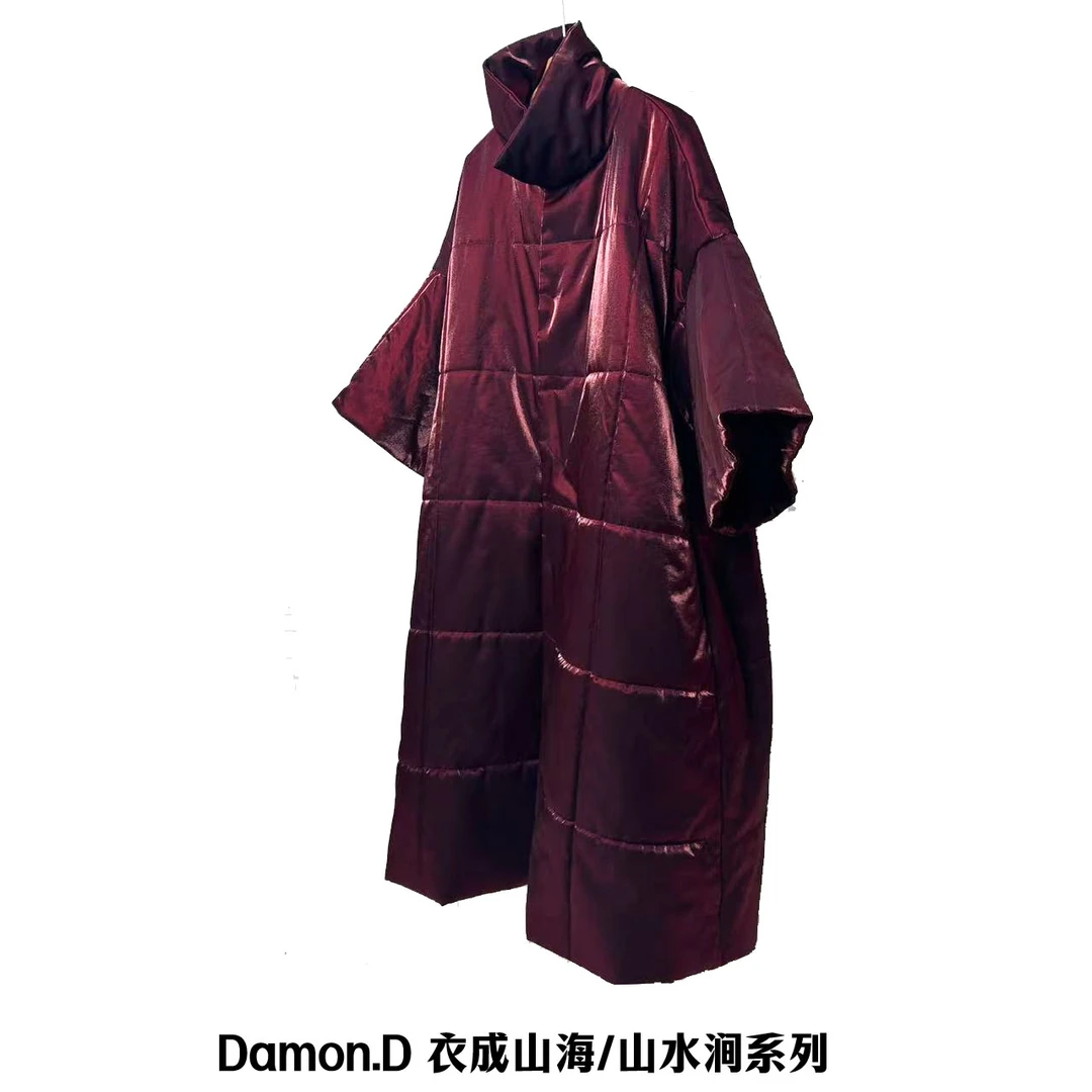 【大海轻奢】W1888新款酒红色气质百搭设计师款时尚棉服