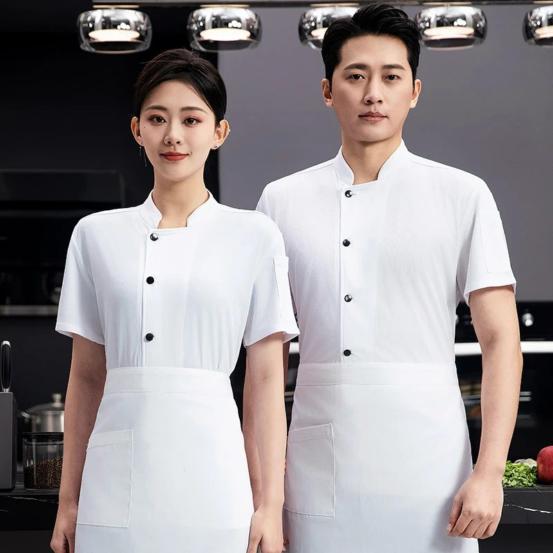 朝阳系列全网服夏季厨师服透气网一体成衣透气吸汗穿脱方便大码