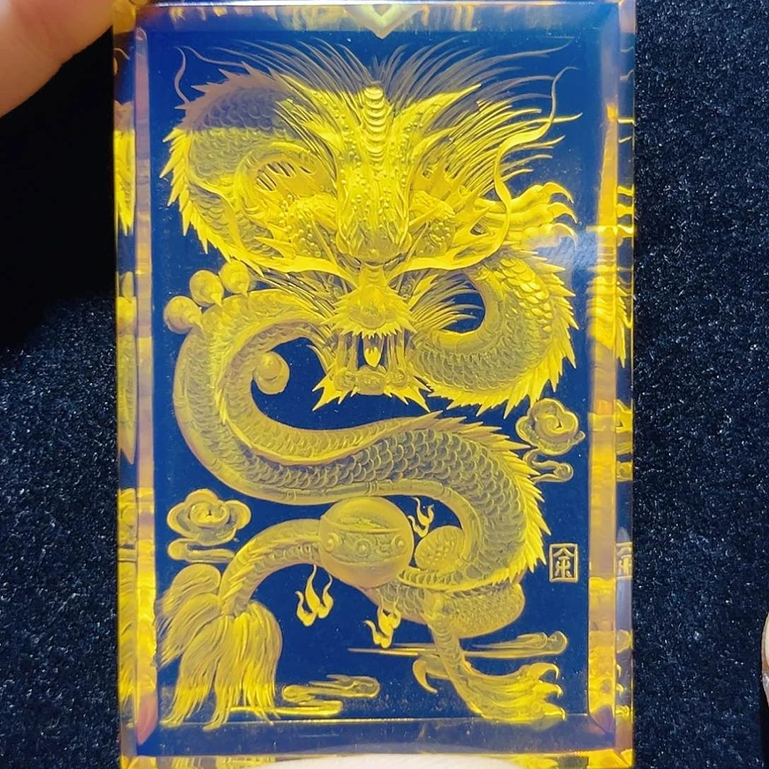 蓝珀未镶嵌珠宝奇石461龙牌