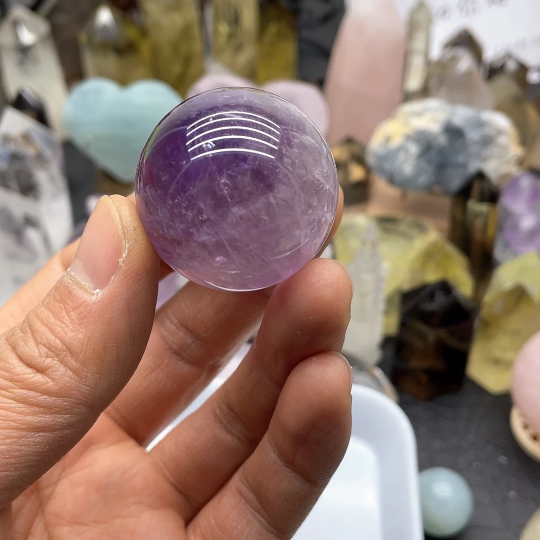 水晶珠宝半成品未镶嵌14紫水晶球