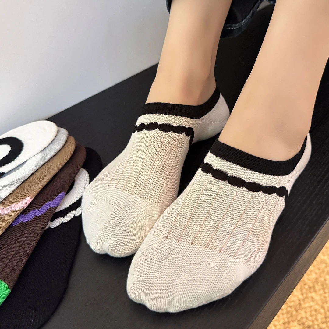 船袜女纯棉不掉跟防滑ins潮流透气防臭女款夏天浅口隐形袜子薄款