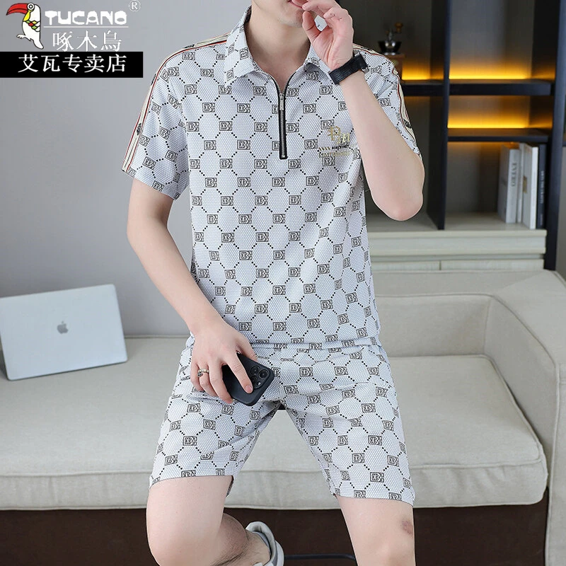 TUCANO/啄木鳥2025年夏季轻奢男士百搭t恤时尚痞帅薄款运动套装潮