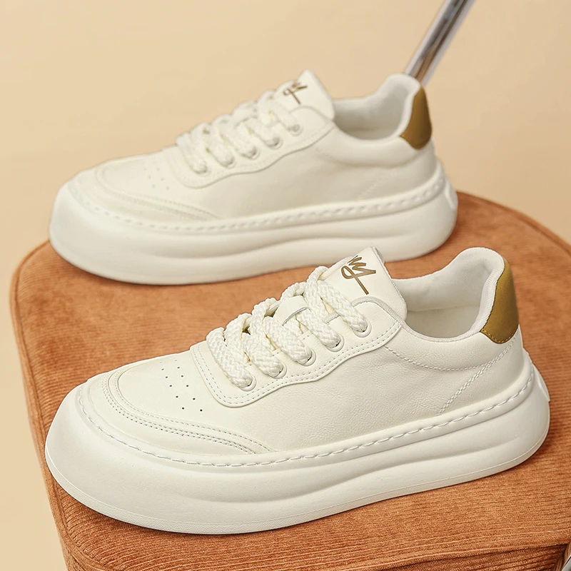 秋季新款男士小白鞋百搭厚底男鞋软底韩版男式休闲鞋子板鞋MD9687