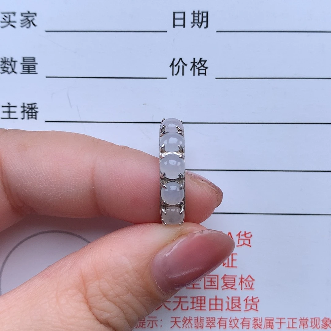 翡翠戒指银S925镶嵌戒指925