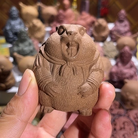 泥塑九*雍正避暑土拨鼠瑕疵款福利价