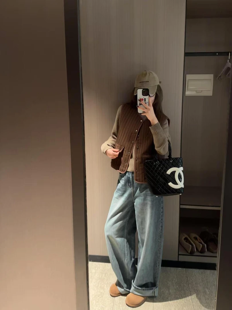 秋季穿搭一整套高级感时尚又a又飒套装马甲针织毛衣牛仔裤三件套