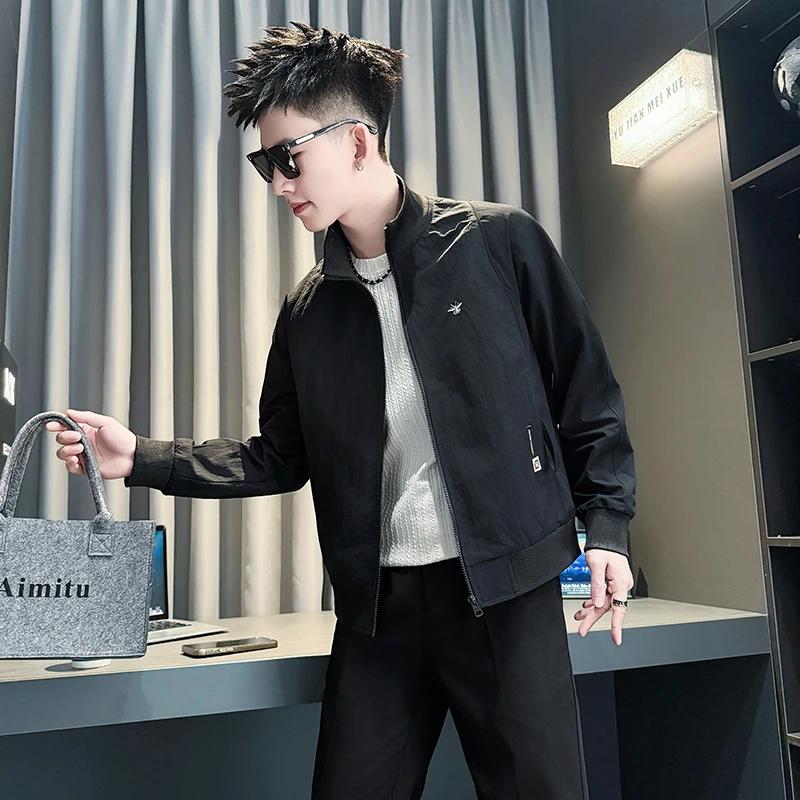 外套男款春秋季2025新款潮牌网红洋气男装高级感爆款痞帅休闲夹克