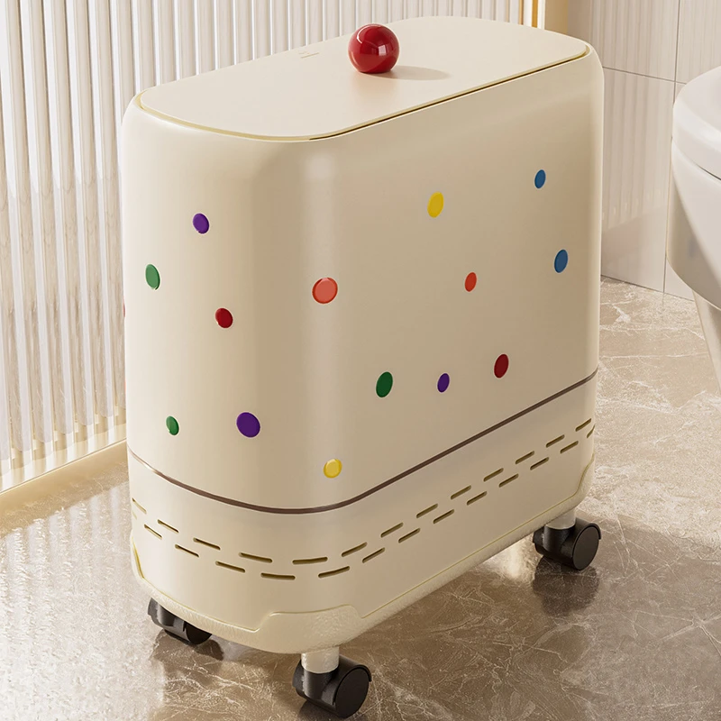 垃圾桶家用2025新款卫生间厕所夹缝专用大号大容量带盖可爱高颜值