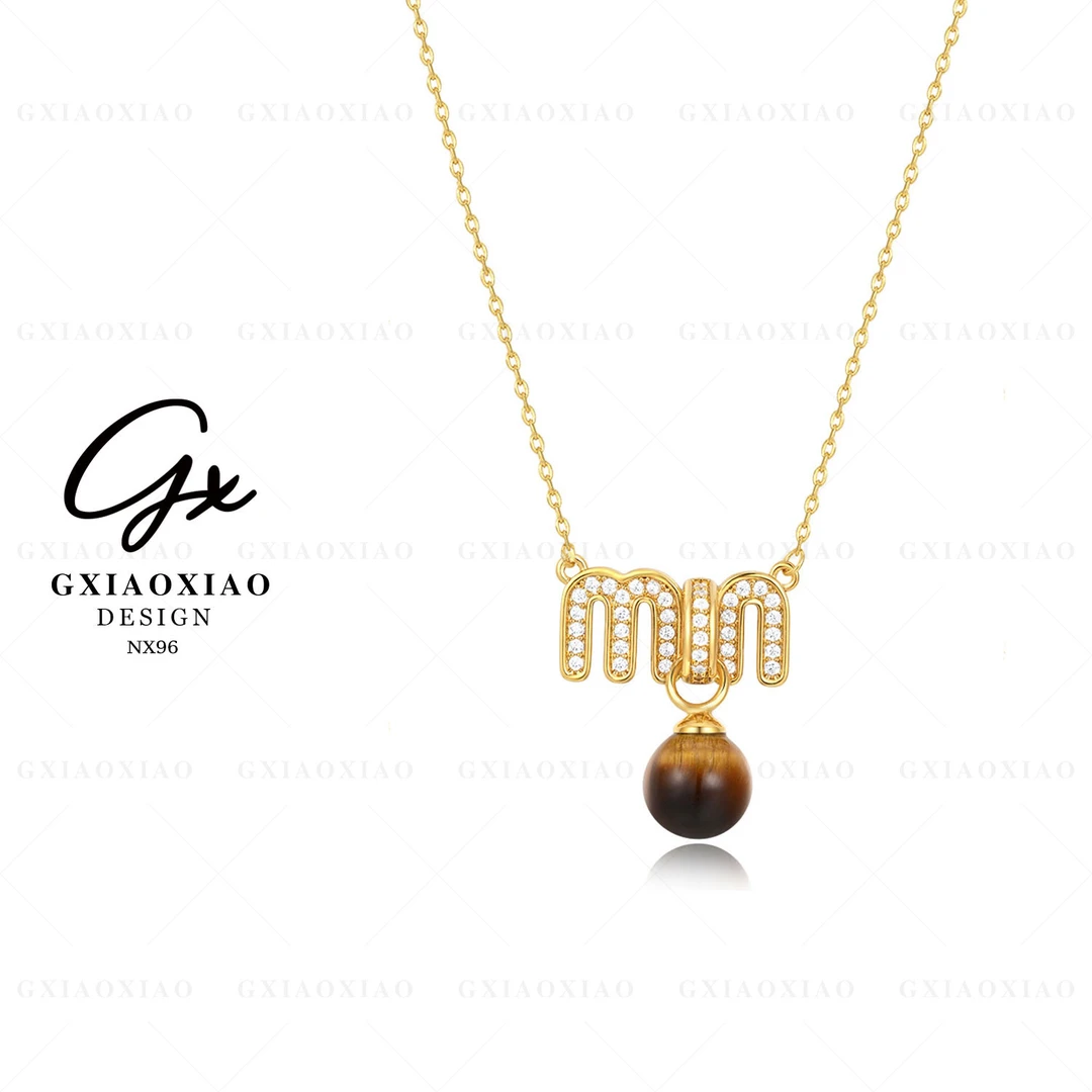 铜合金项链 轻奢气质百搭字母M经典时尚项链ins NX96
