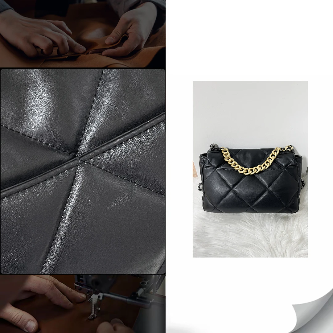 时尚轻奢单肩斜挎女包ORS601大号黑羊