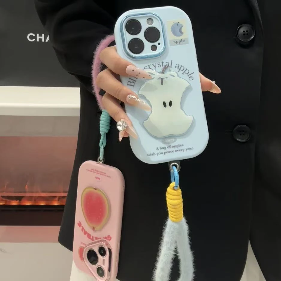 GGBond粉芭乐贴片挂绳适用苹果17/16胖子手机壳华为oppo小米vivo