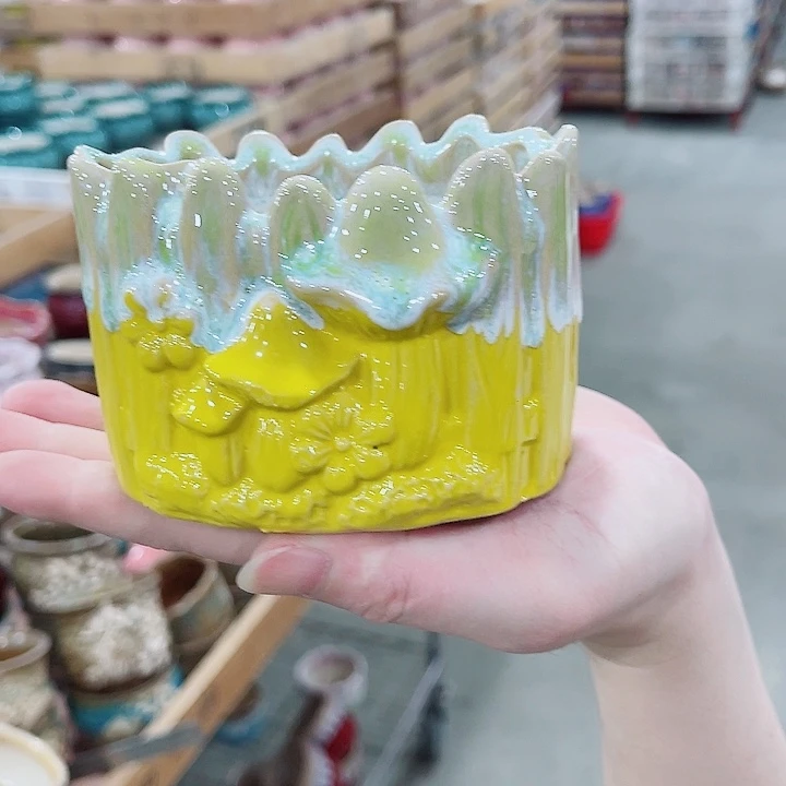 有孔，凑10元包邮陶瓷花盆发货！