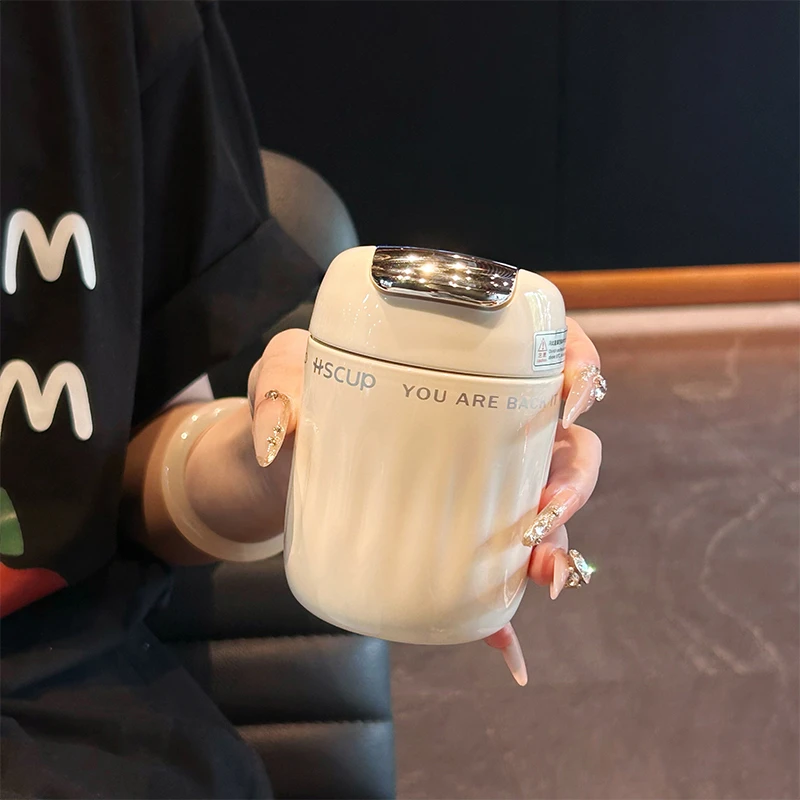 简约保温杯女生小巧便携迷你咖啡杯学生上学专用茶水分离泡茶杯