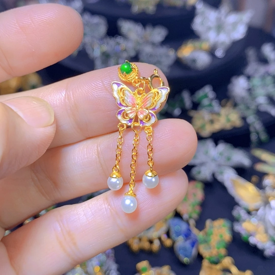 翡翠银S925镶嵌颈饰天然翡翠