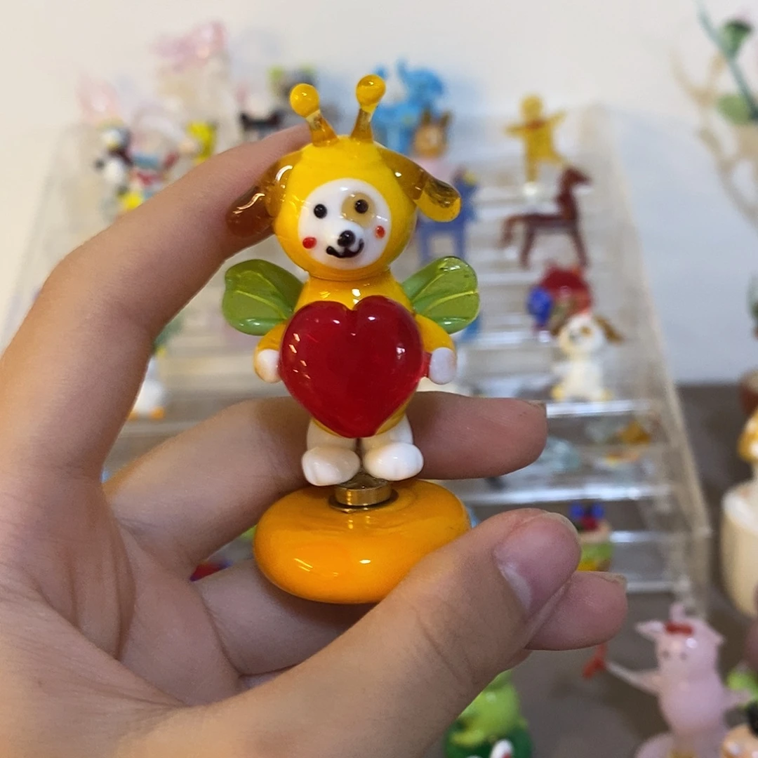 琉璃手工艺品旋转蜜蜂狗