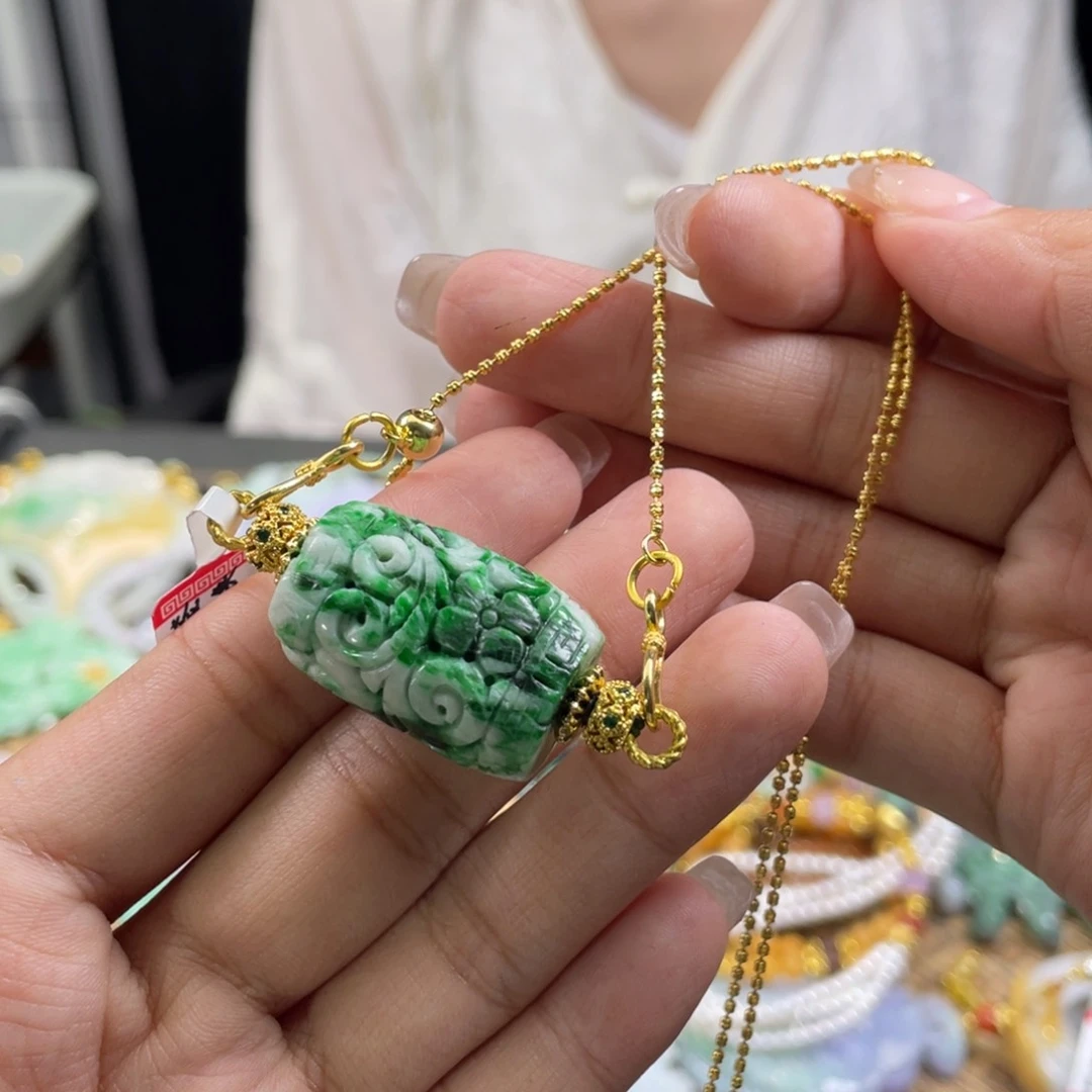 翡翠未镶嵌颈饰代编织