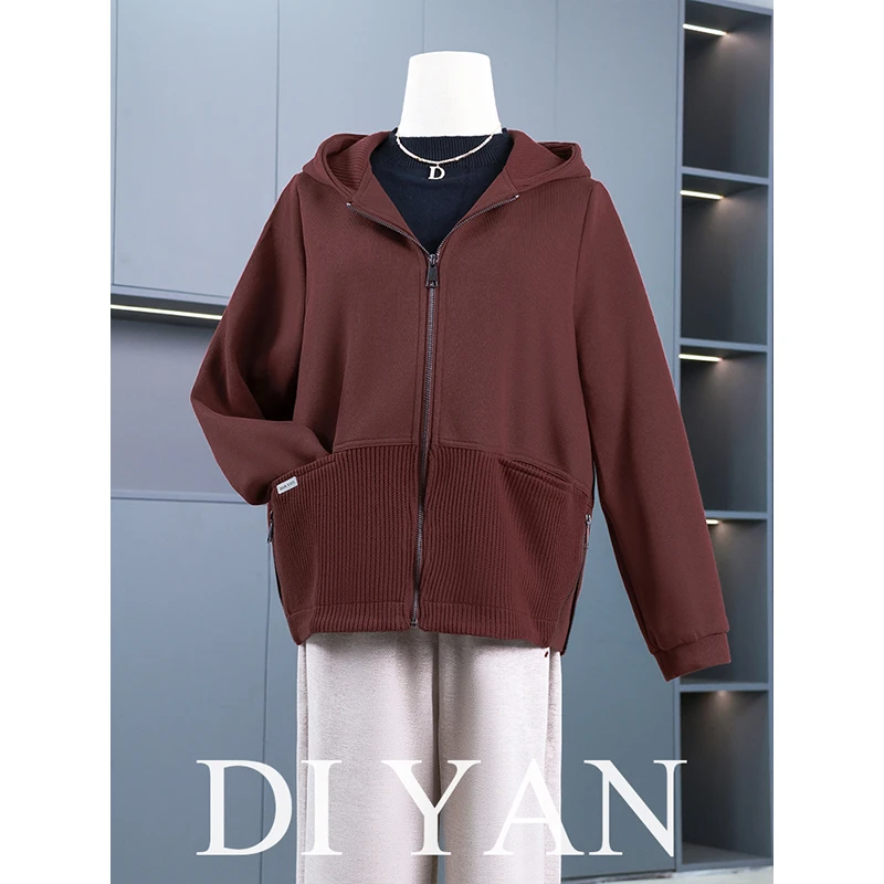 妈妈2025洋气外套春秋新款连帽上衣50岁中老年女秋装时尚短款夹克