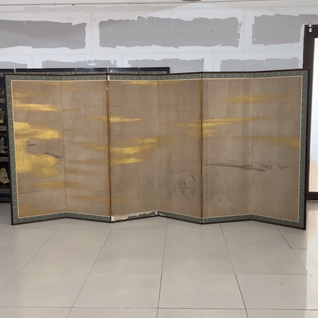 绘画屏风框画茶空间设计