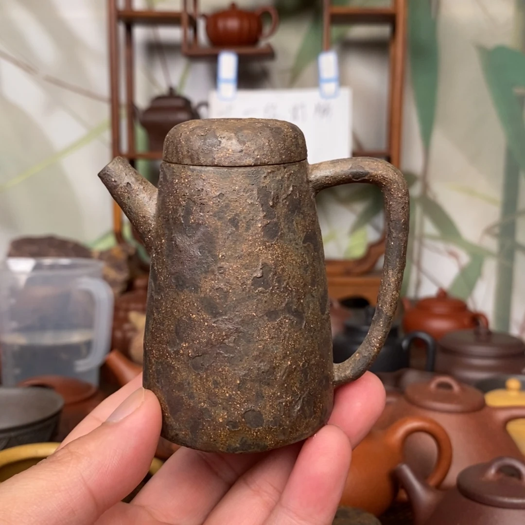 紫砂茶壶青铜手捏紫砂壶