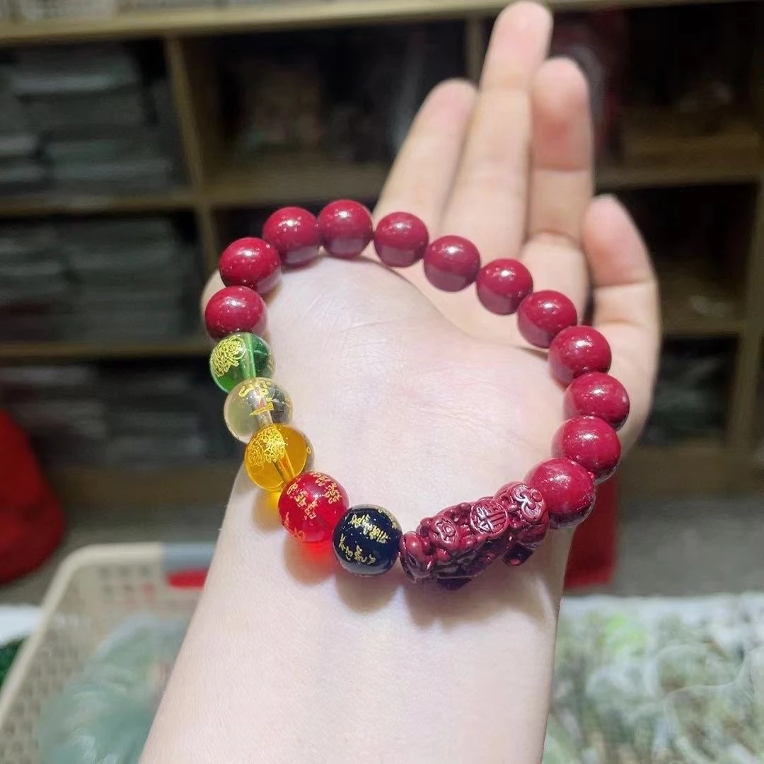 天然辰砂A477 精品手串（无礼盒）
