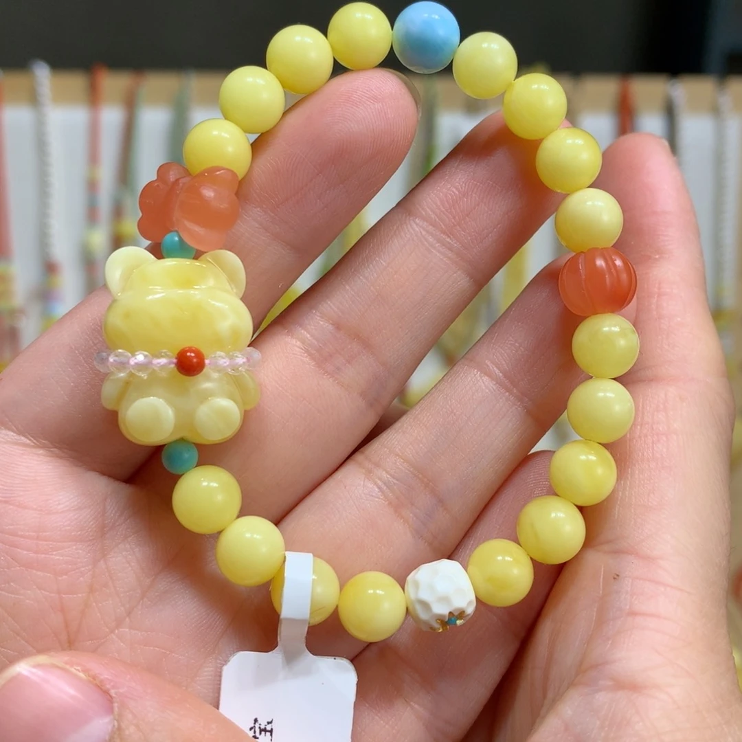 蜜蜡手链未镶嵌7.7m m