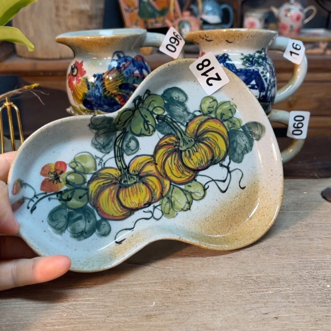 壶素浅陶瓷手工手绘