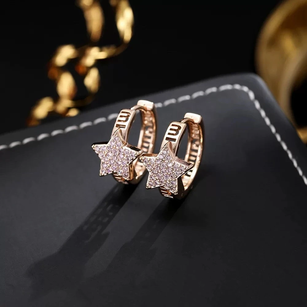 铜合金合成锆石耳饰 气质轻奢时尚百搭小众简约个性耳环QC2635