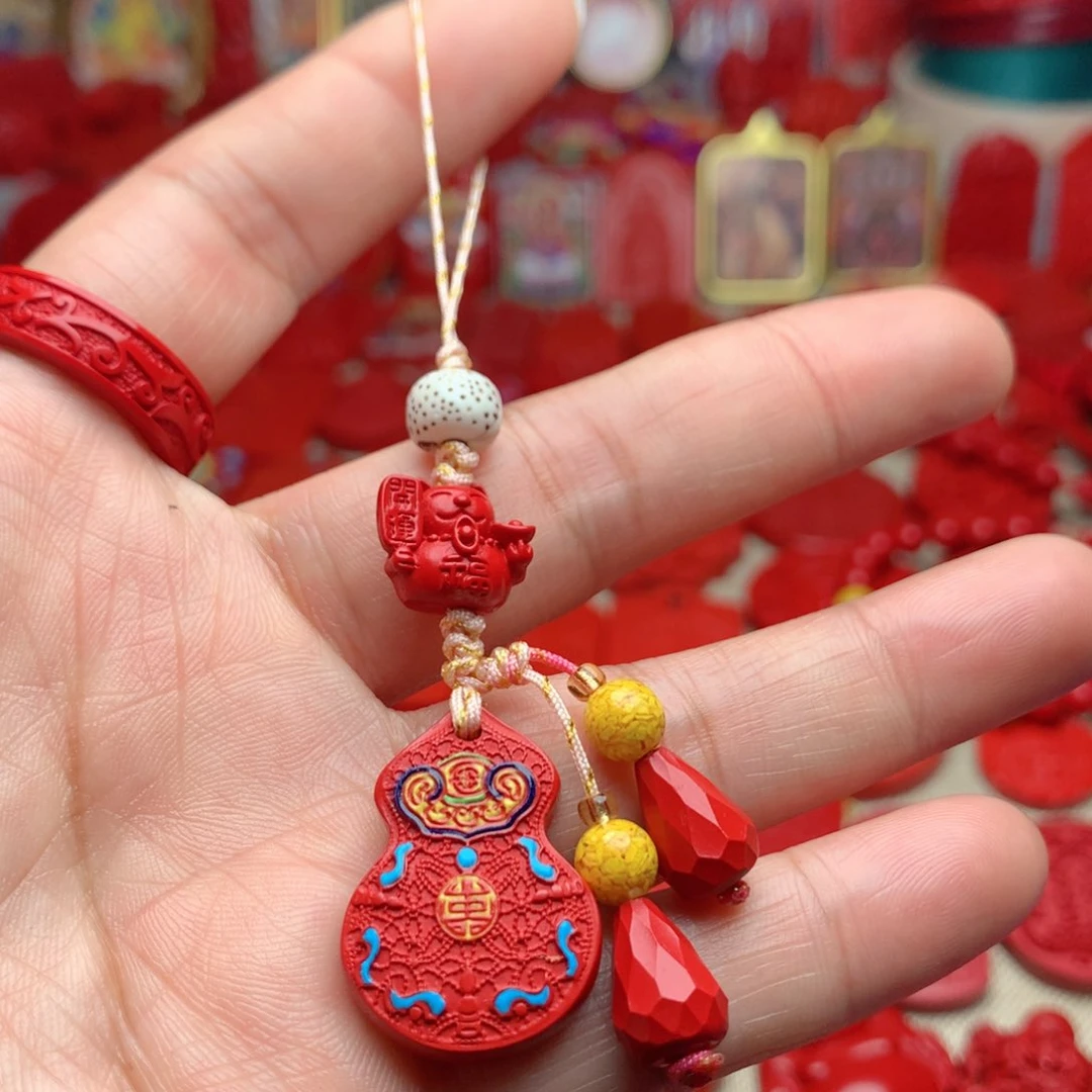 天然辰砂工艺品朱砂手机坠