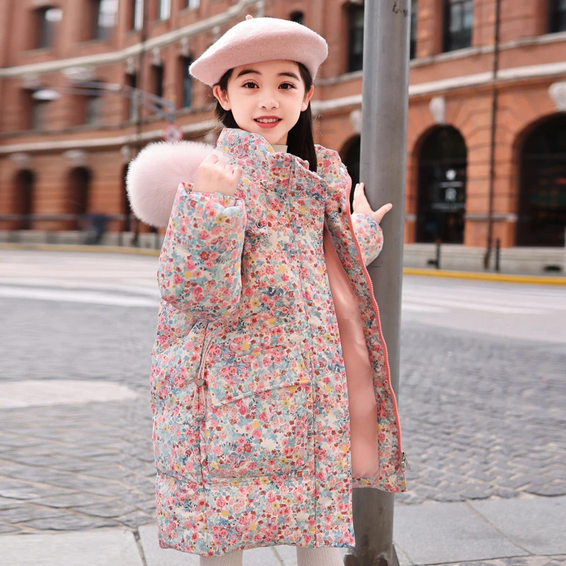 巴拉巴拉云朵儿童羽绒服女童中长款2025新款女孩洋气冬装中大童加