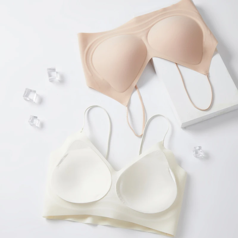 冰丝无肩带抹胸内衣少女聚拢防滑不掉内搭无痕裹胸防走光文胸薄款