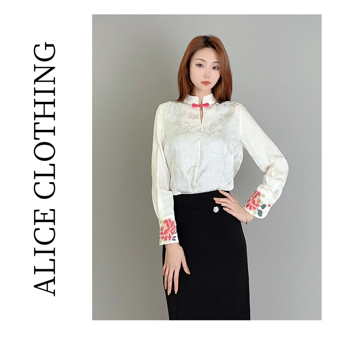 5 alicelulu“花开有时”国风上衣 典雅盘扣 明媚刺绣 S2137089T