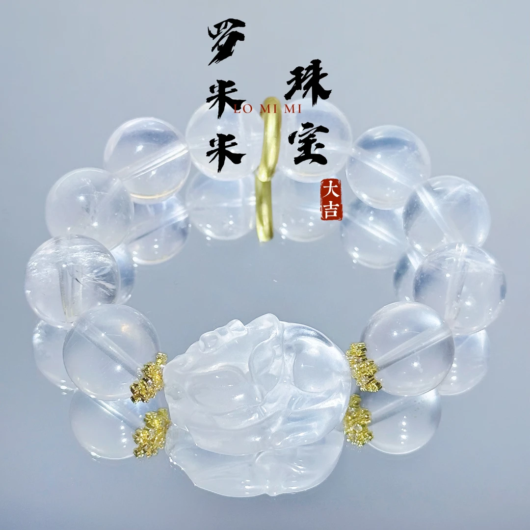 【罗米米珠宝】奶白晶狐狸牌水晶diy手串