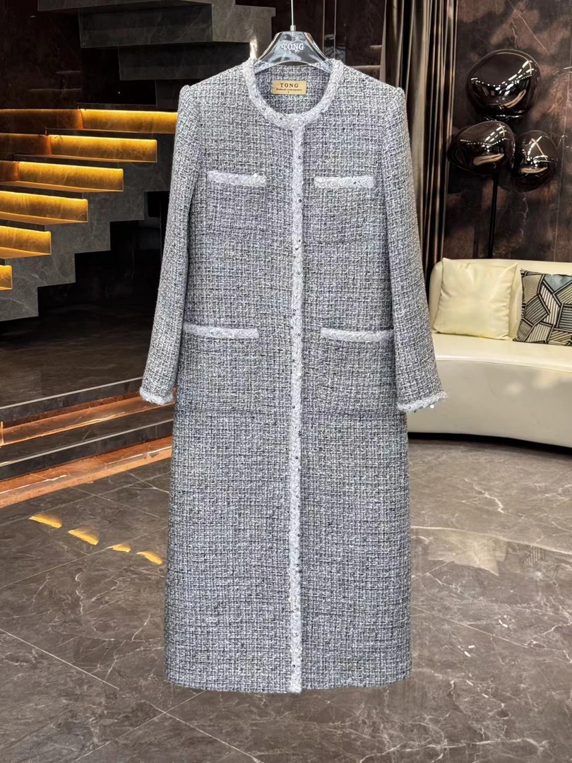 【彤姐原创】冬季气质时尚休闲百搭长款高奢女士大衣外套W25B294