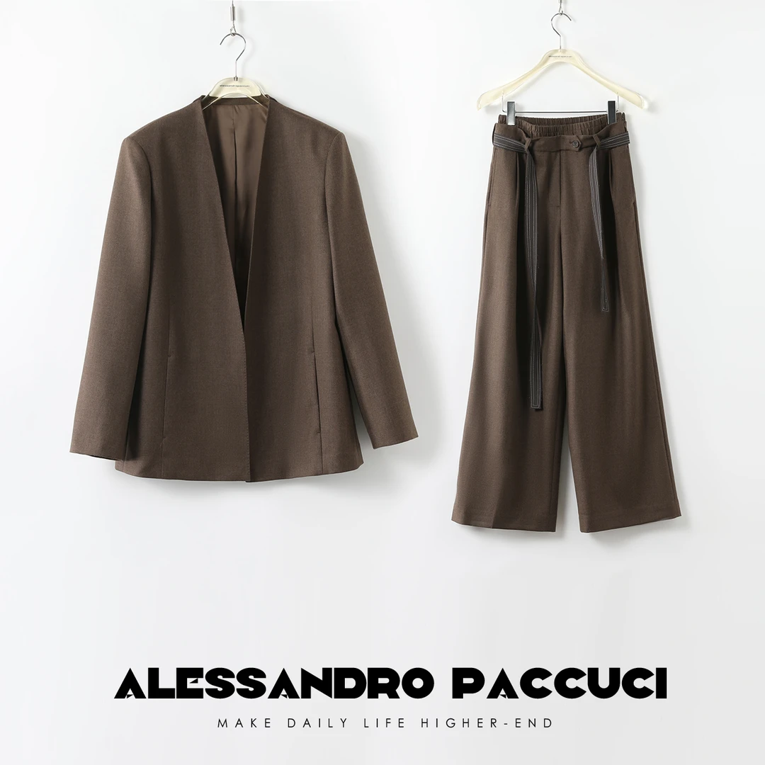 【孤品不退换】24412S 牦牛绒&驼绒 极简静奢西装/休闲裤女装