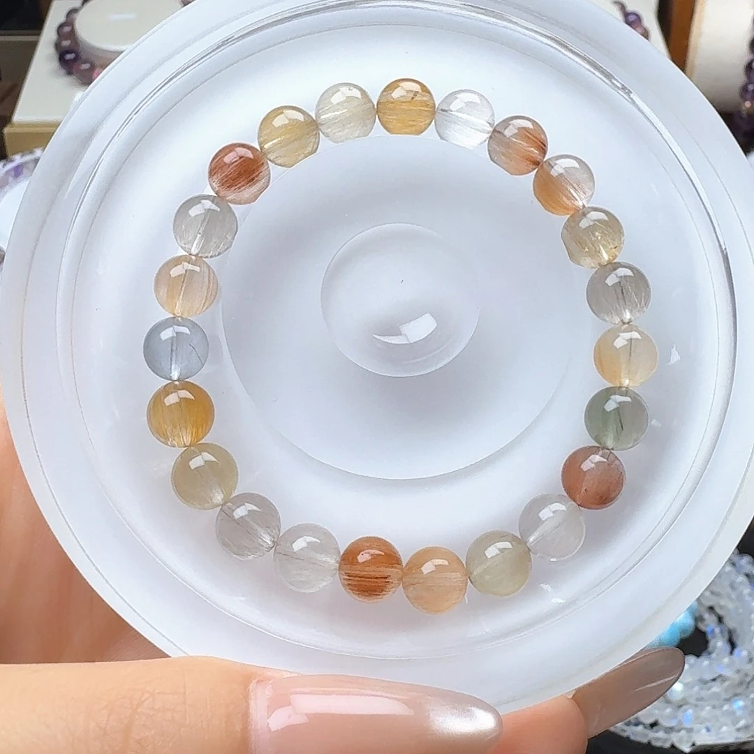 水晶手串未镶嵌精品顺发彩色兔毛