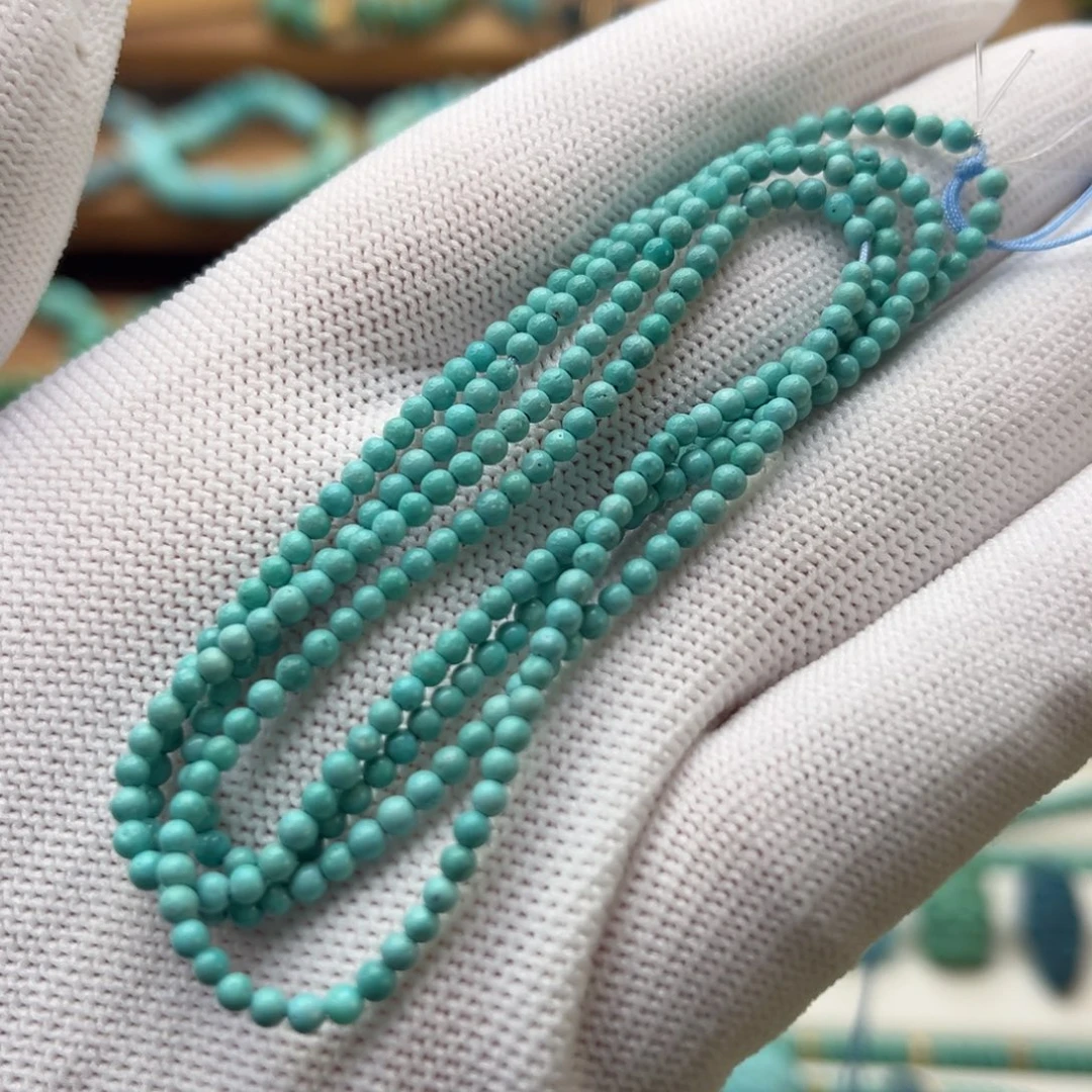 绿松石未镶嵌珠宝奇石米珠链