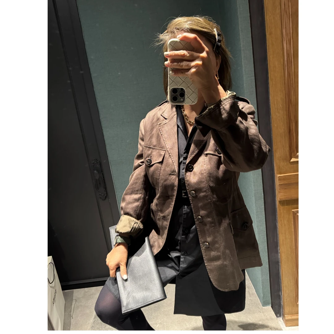 COCOLINDA | 拉夫风亚麻挂半里工装老钱翻领西装C3473