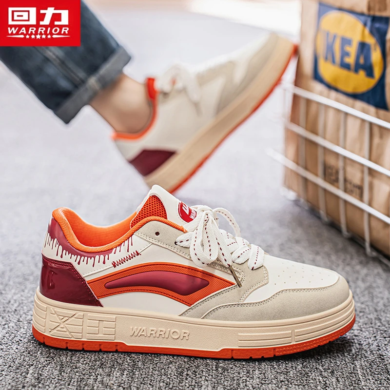 回力板鞋男款2025新款厚底百搭休闲皮面防滑耐磨男士运动小白潮鞋