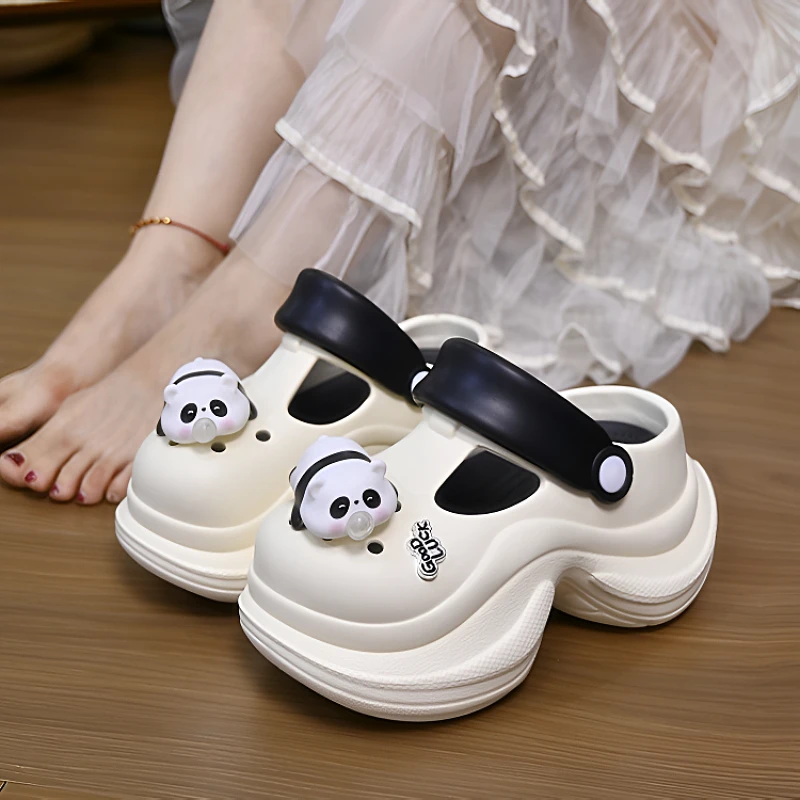 厚底洞洞鞋女2025夏季新款外穿小个子增高涉水沙滩防滑包凉鞋女