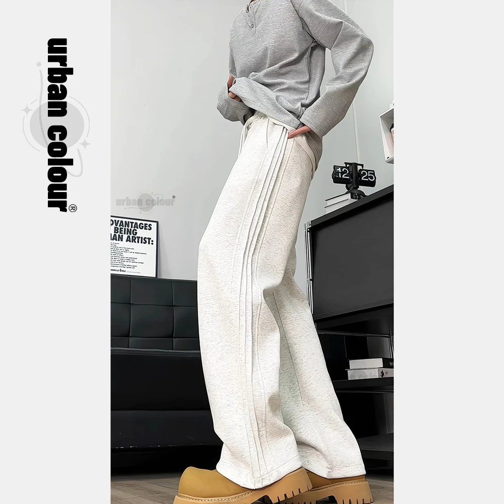 百搭卫裤男秋冬季加绒运动裤子宽松设计感cleanfit简约直筒休闲裤