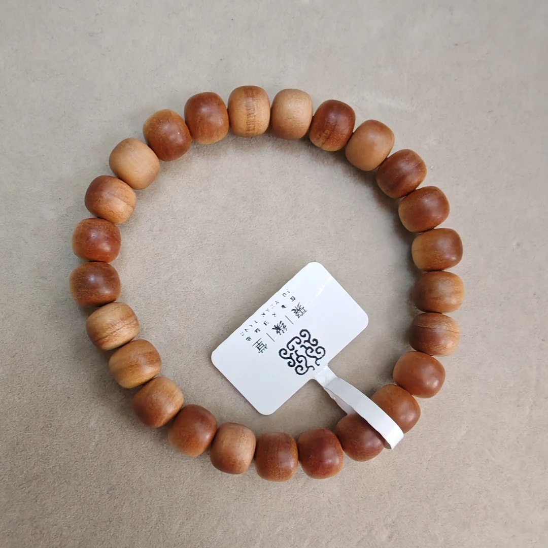 印度正区迈索尔老山檀手串0.7*0.8*25单圈沉水正宗木质手串