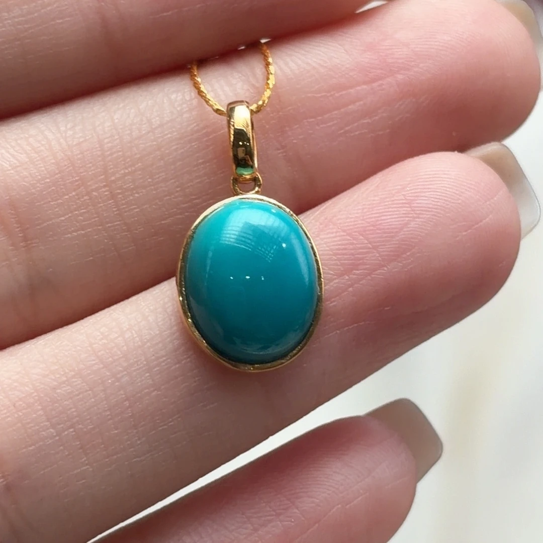 绿松石18K金镶嵌颈饰