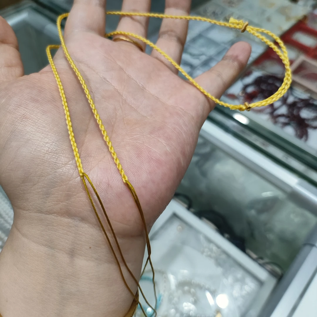 金蚕丝项链绳饰品，蜜蜡编织挂绳路路通挂绳双耳吊坠绳可用，可定制