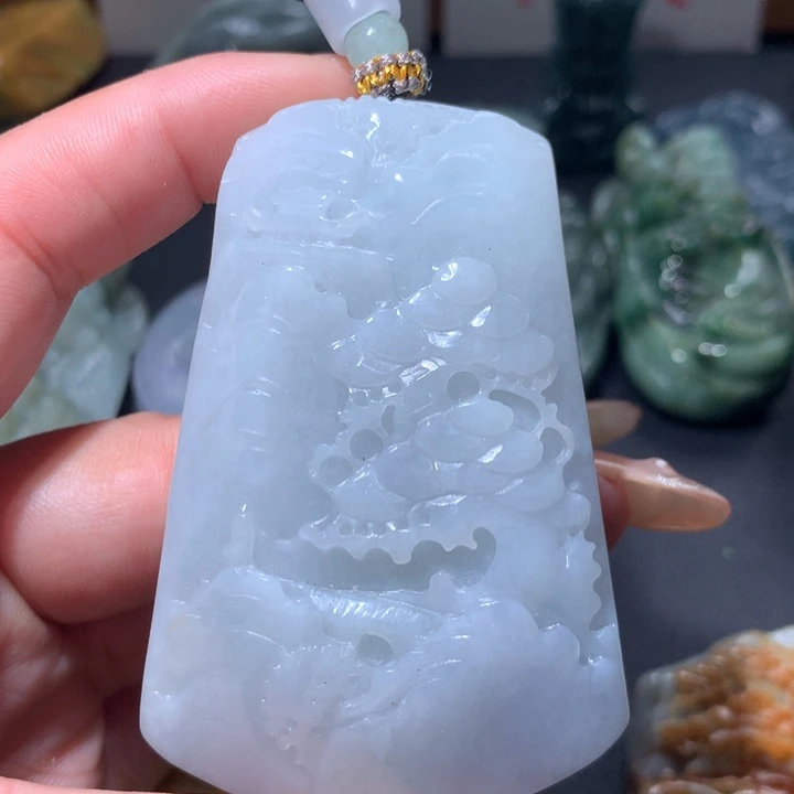 翡翠未镶嵌颈饰保真天然A货翡翠