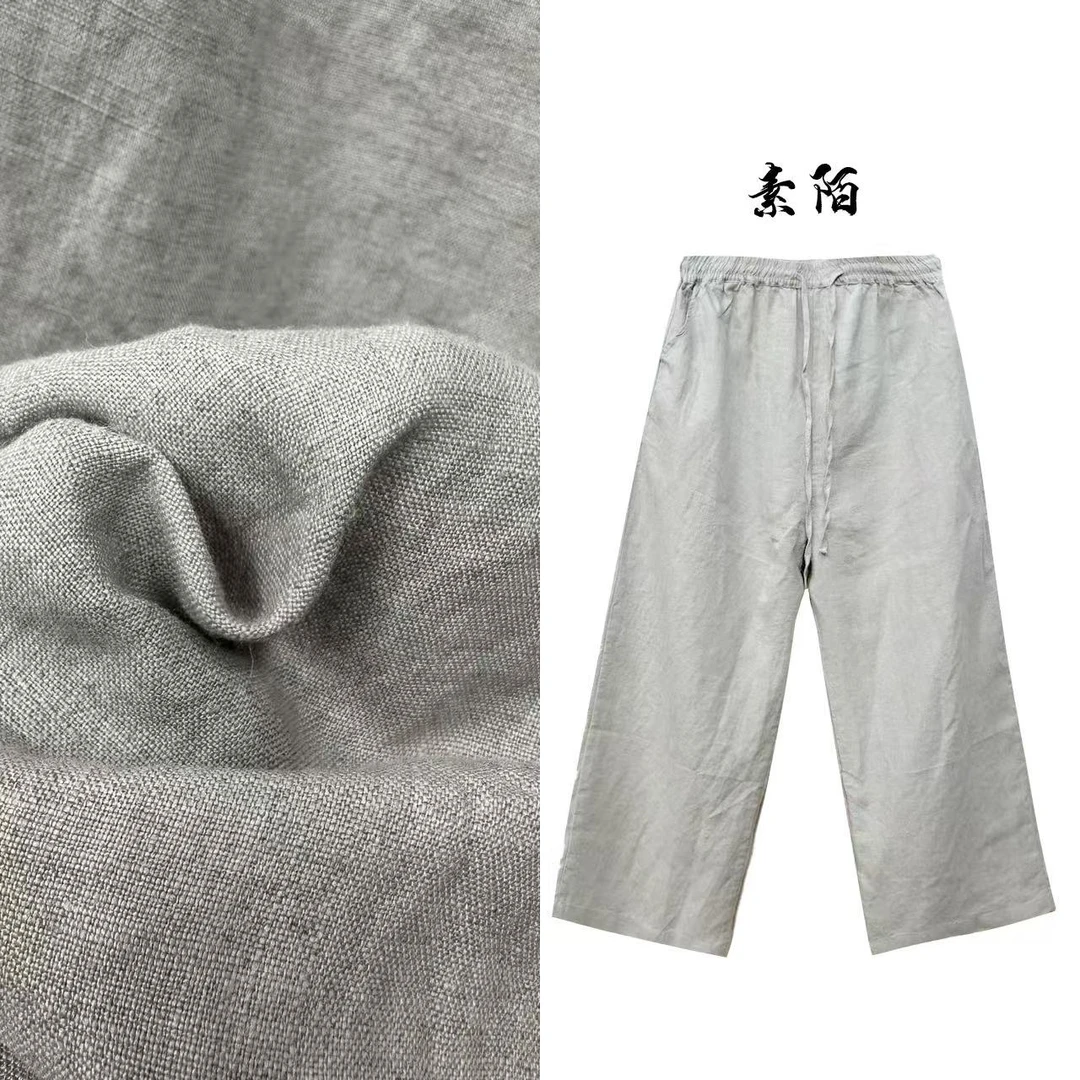 【重磅升级】夏季新品雨露汉麻老钱风休闲阔腿裤复古文艺显瘦百搭