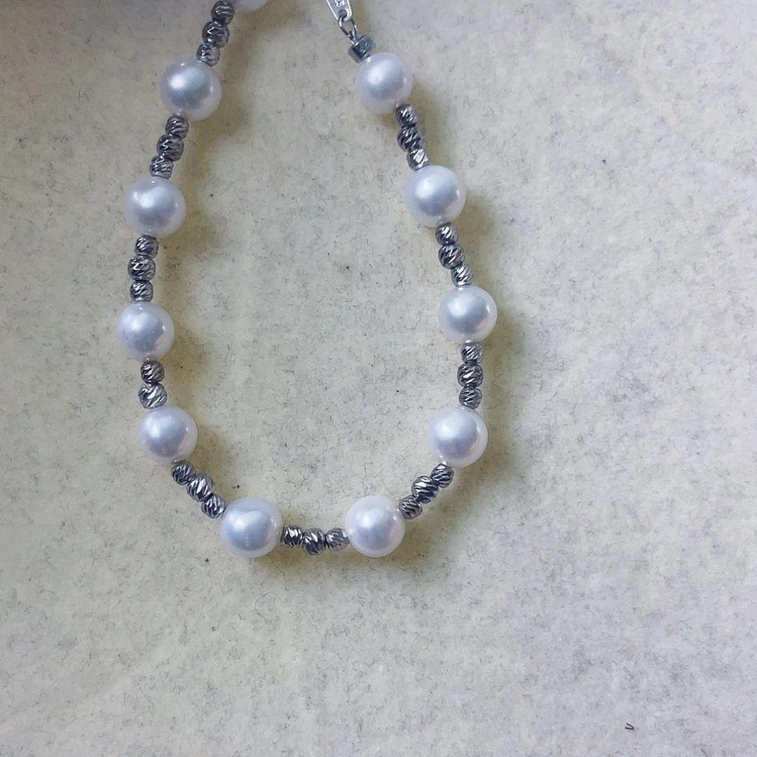 淡水珍珠手链银S925镶嵌