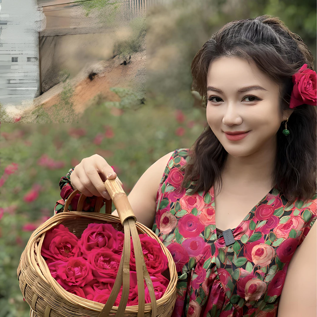 爱上莲心香云纱   红云纱玫瑰人生V领上衣  鱼尾裙  新中式老钱风