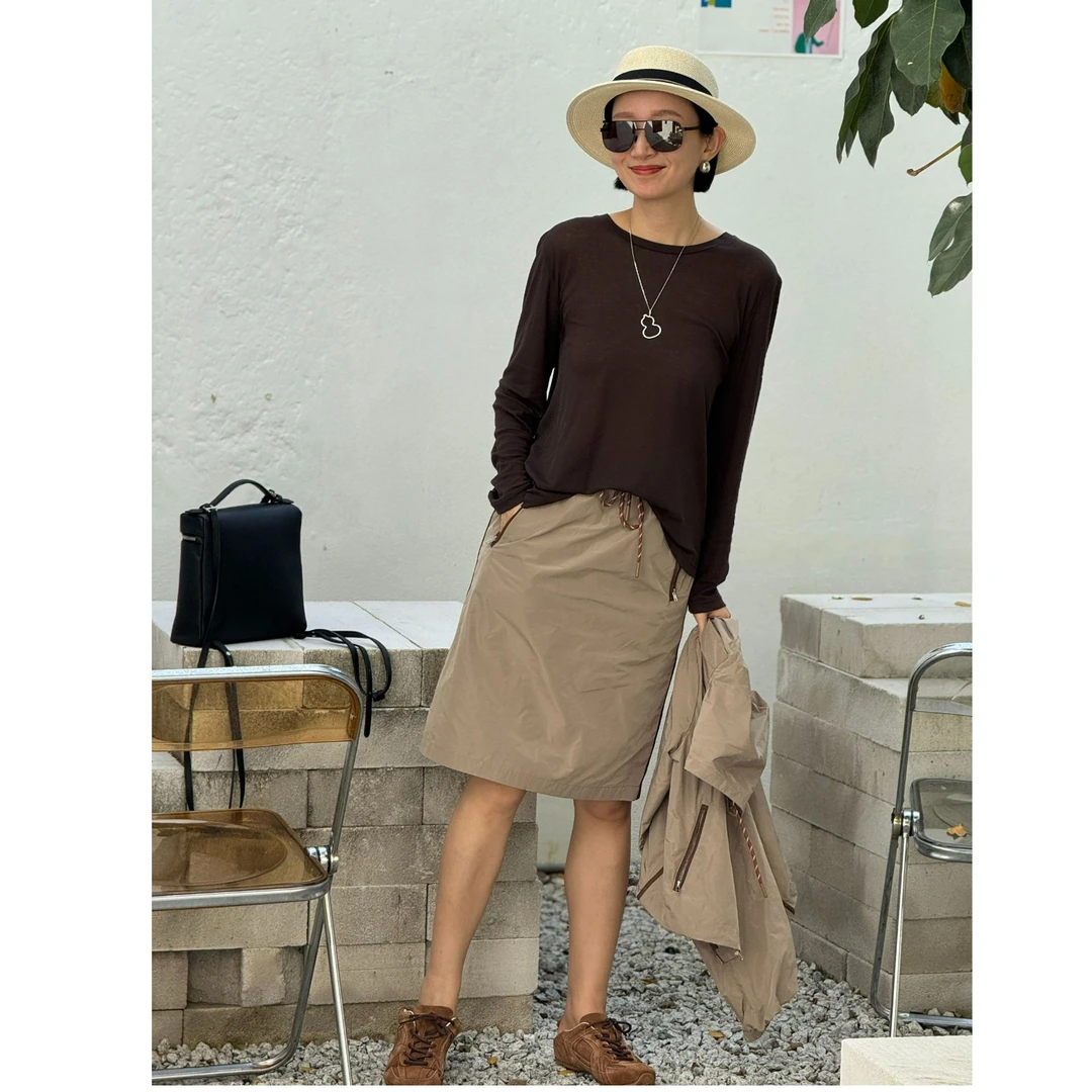 yilychen 春夏新款直筒防晒半裙25SS063