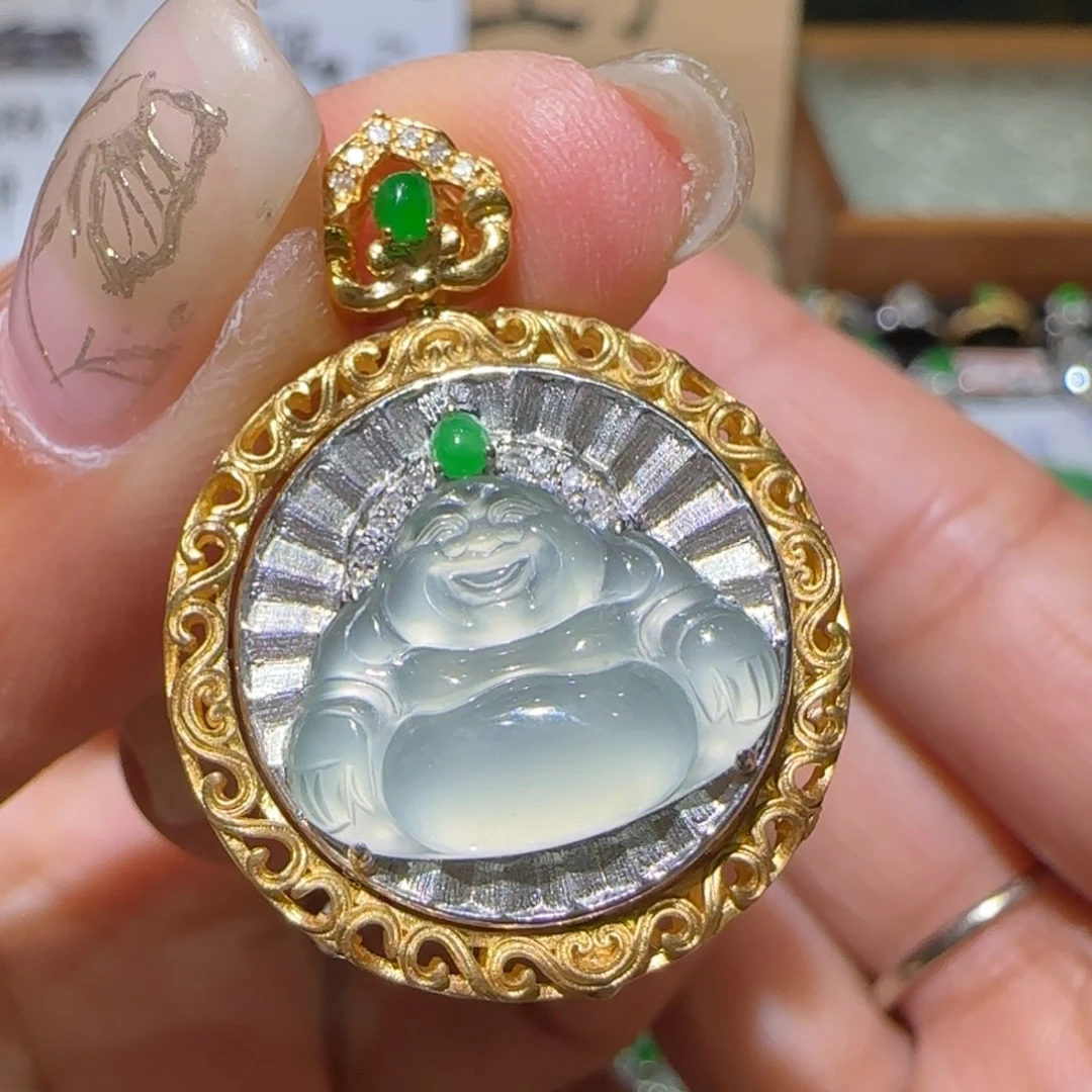 【闪购商品】翡翠颈饰18K金镶嵌天然