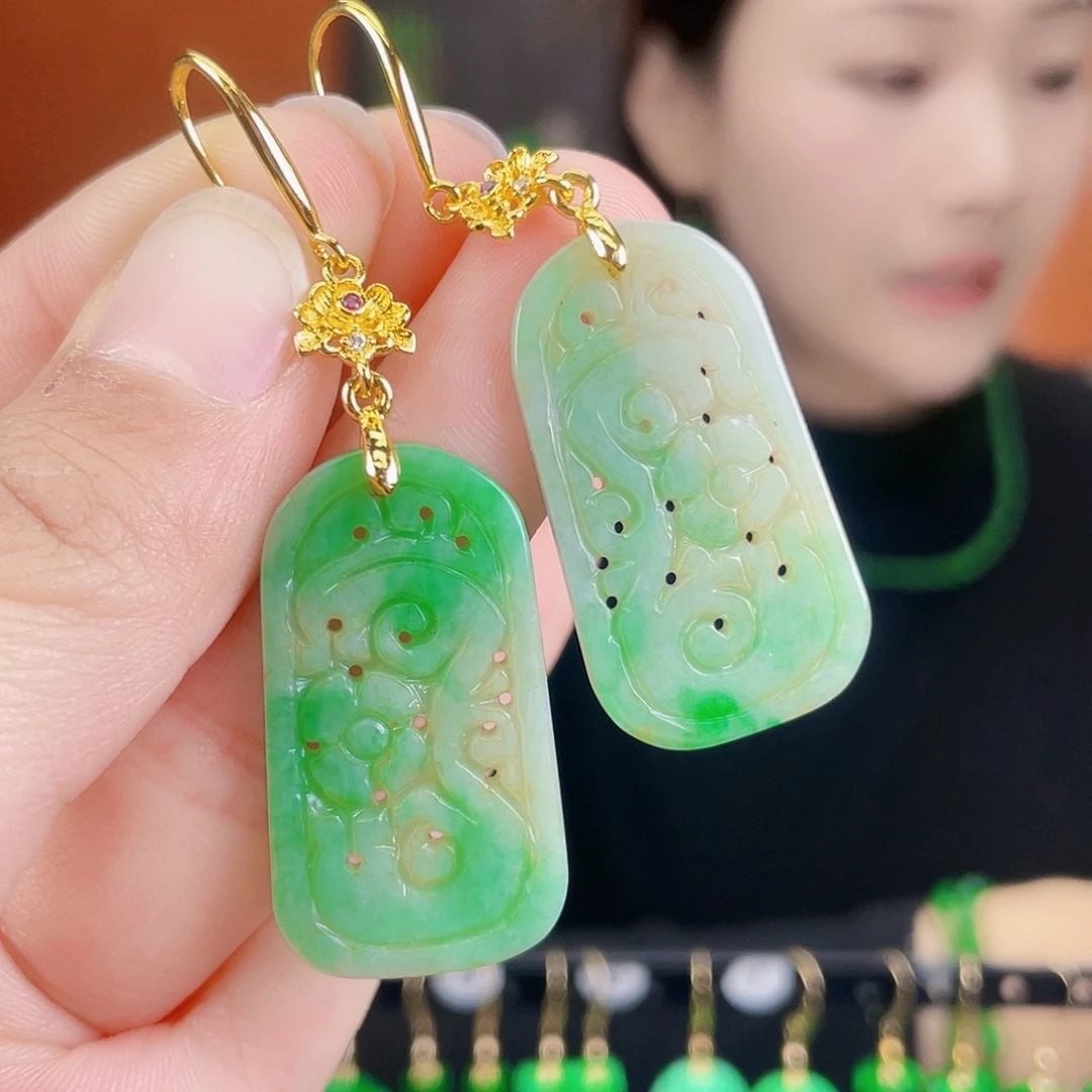 翡翠未镶嵌耳饰饰品